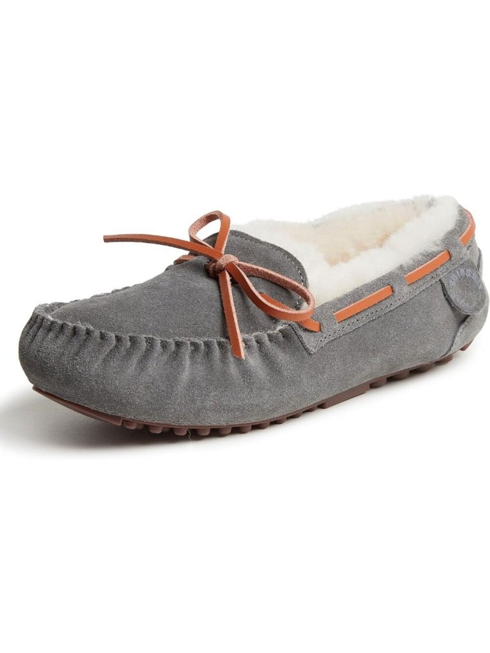 Cozy Water-Resistant Shearling Moccasin Slippers with Tie - Women's Fireside